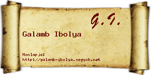 Galamb Ibolya névjegykártya